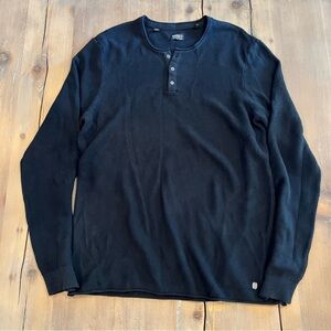 BUFFALO David Bitton Pullover Henley Knit Black Men’s Sweater